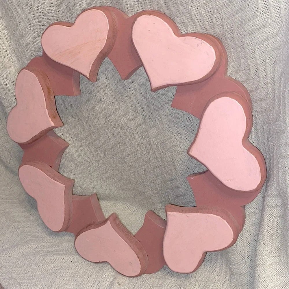 Handmade Large Wood Heart Wreath
